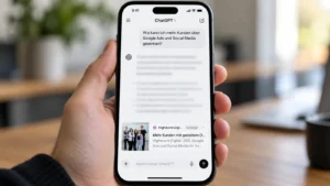 ChatGPT Ads auf einem Smartphone mit sichtbarer Werbeanzeige.